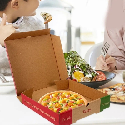 خرید جعبه کاغذی پیتزا مواد غذایی کاغذ کرافت بسته بندی جعبه پیتزا سفارشی با لوگو online manufacture